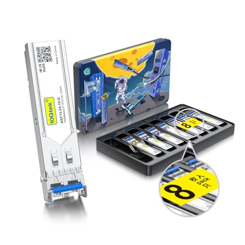 Image of 10Gtek 1.25G SFP 1000Base-LX Transceiver, 1310nm SingleMode Fiber Module, up to 10 km, for Cisco GLC-LH-SMD /SFP-GE-L, Meraki MA-SFP-1GB-LX10, Ubiquiti UniFi UF-SM-1G, TP-Link TL-SM311LS, Pack of 8