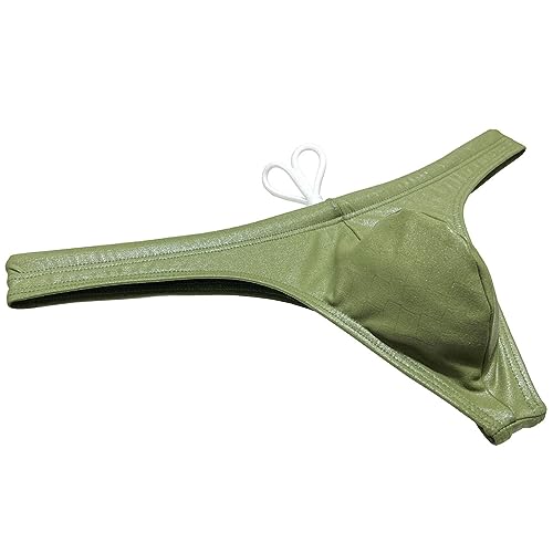 Men's Shiny Metallic Swimwear Male Pouch Swim Thong Drawstring Bathing Suit Bikini Board Surf Tangas Sport Swimsuits3