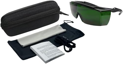 Miniatura 9 de LaserPair - Lentes de seguridad láser de alta protección 900-1100nm OD8+ DIN4 para láser de fibra, soldadura láser de mano (modelo: LP-ADY-3)