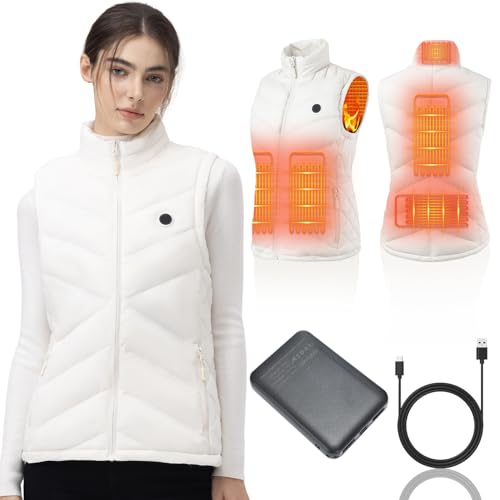Unzipp Gilet Riscaldato da Donna con Batteria 10000 mAh, Gilet Elettrico Invernale Caldo a Vestibilità Aderente e Confortevole – Ideale per Escursionismo, Campeggio, Uso Quotidiano e Regalo di Natale