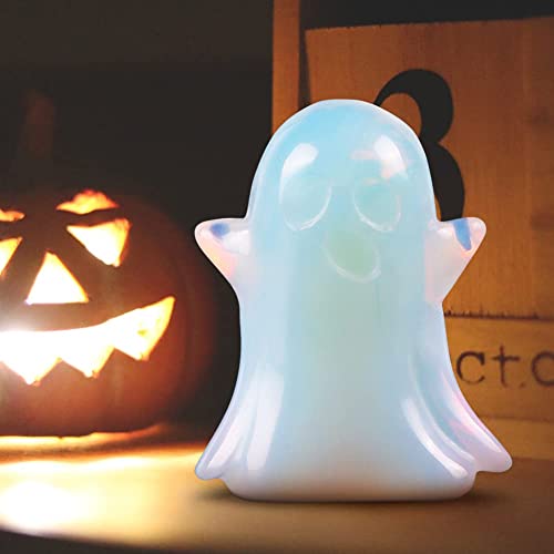 Artistone Crystal Ghost Statue 2 Inch Natural Gemstone Hand Carved Opalite Crystal Figurine Reiki Healing Stone Sculpture For Halloween Home Mantel Decoration #TOP4