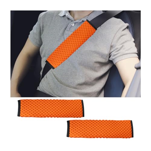 Image of Osilly 2Pcs Car Seat Belt Covers, Mesh Universal Seatbelt Shoulder Strap Protector, Breathable Auto Seat Belt Pads Cover, Harness Cushion for Comfortable Driving, Automotive Accessories (Orange)