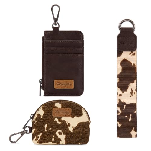 Image of Wrangler Keychain Wristlet Wallets for Women Western Dual Pouch Wristlet Credit Card Holder Wallet