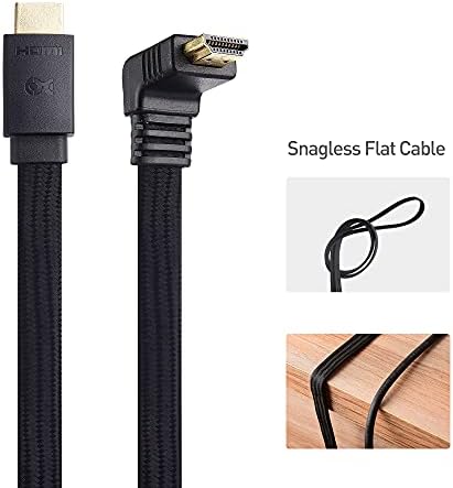 Cable Matters 90-Degree Flat 48Gbps Ultra HD 8K HDMI Cable 1.8m with 8K @60Hz, 4K @120Hz and HDR Support for PS5, Xbox Series X/S, RTX3080 / 3090, RX 6800/6900, Apple TV, and More - 1.8 m