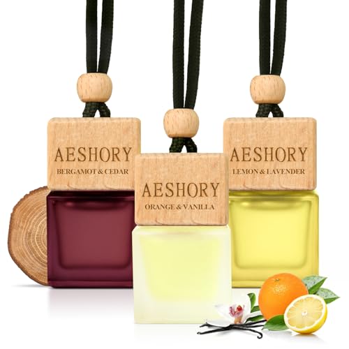 Aeshory Car Air Freshener Hanging - 3-Pack,Citrus Collection Car fresheners long lasting, Car Air Freshener for Women and Men, Premium Car Aromatherapy Essential Oil Diffuser Gift Set