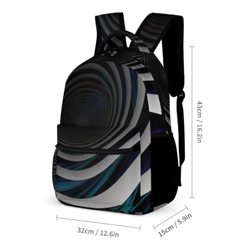 Abstract Circle Swirl Backpack for Men Women, Durable Small Backpack Casual Lightweight Daypack for Travel Bag2