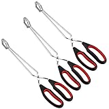Newbested 3 Pack 13 Inch Stainless Steel Scissor Tongs with Comfortable Grip Handle,Heavy Duty Kitchen Cooking Tongs for BBQ Barbecue Grilling Cooking Serving