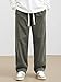 JMIERR Men Baggy Pants Corduroy Pants Casual Drawstring Comfy Stretch Wide Leg Elastic Waist Cargo Sweatpants 2025 Fall Winter Fashion Clothes, S, Green