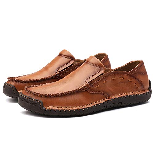 Driving Loafers for Men Boat Shoes Slip On Elastic Bands Synthetic Leather Super Soft Lug Sole Experienced Stitched Solid Color Round Toe2