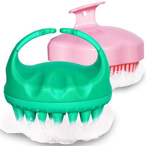 Hair Shampoo Brush & Body Brush 2-in-1 Kit, ALLYAG Soft Silicone Hair Scalp Massager and Body Scrubber for Exfoliate and Improve Blood Circulation, Used in Wet & Dry, Fit for Women, Men, Kids, Pets
