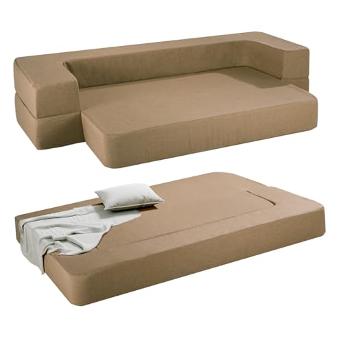 Consejos para Comprar Sofa Cama Mlm Top 5. 48 COLORDREAMS | Sofá Cama Matrimonial Plegable – Sillón Multifunción 3 En 1 – Relleno De Espuma – Funda Lavable – Hipoalergénico – Beige