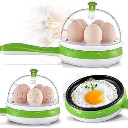 Perolike Automatic 2 in 1 Multi Functional Electric 7 Egg Boiler Roaster Heater Fryer/Egg Cooker/Steamer with Non-Stick Frying Pan (Multicolour)