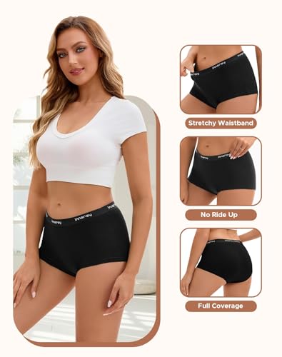 Image of INNERSY Womens Period Boxers Underwear Leak Proof Boy Shorts 3-Pack