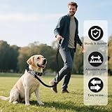 AKOFIC Taktisches Hundehalsband mit Griff, Breites Halsband Hund Gepolstert aus Nylon, Verstellbar Robuster Dog Collar mit Metallschnalle für Mittlere Große Hunde (Schwarz, L)