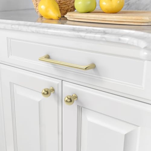 Image of Asidrama 20 Pack 5 Inch(128mm) Brushed Gold Cabinet Pulls Cabinet Handles Cupboard Handles Kitchen Cabinet Hardware for Cupboard Drawer Pulls