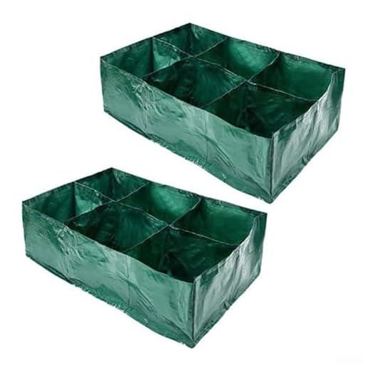 GOLRISEN Ranknetz Rankhilfe Rankgitter Netz Pflanzennetz Schutz Gartennetz Kletterpflanzen Garten Pflanzennetz mit 4 Haken für Blume Gurken Tomatend Pflanzen Clematis, Schwarz (90cm*90cm) 14 2 Stück Gitter-Pflanzsäcke mit Sechs-Zahnrad-Design, PE-Garteneinlagen für Gemüse, Kräuter, Blumen, effiziente Entwässerung, Growboxen für Balkon, Terrasse, Outdoor, Gartenarbeit, Grün