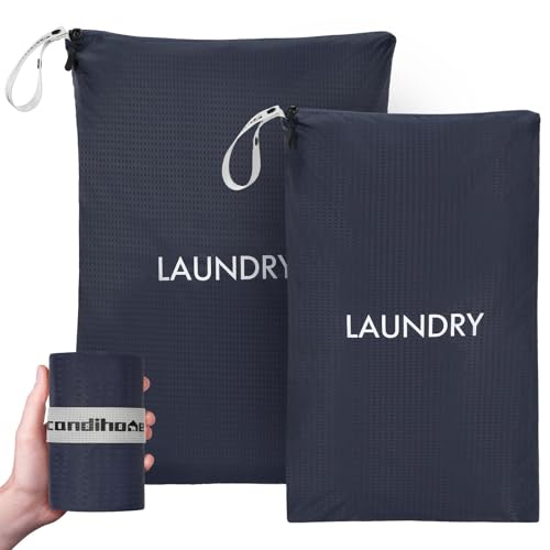 2 Pcs Foldable Wet Dry Laundry Bags