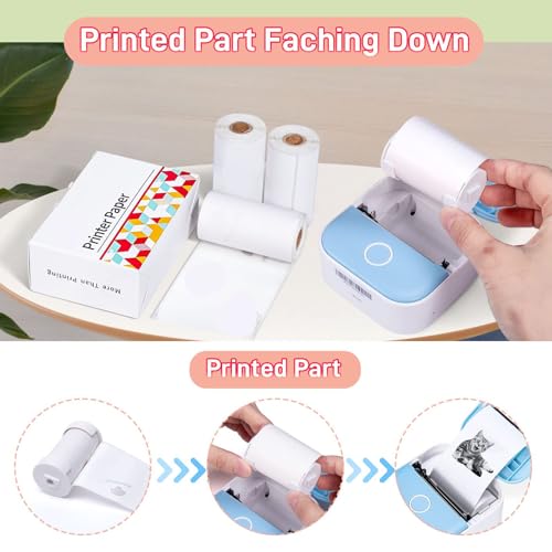 Image of T02 M02X AHM2 Thermal Sticker Printer Paper, White, for DIY Journal, Photo