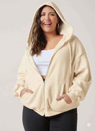 Image of KOTTY Women Plus Size Hooded Sweatshirt for Winter|Full Sleeve Casual Hoodie for Comfortable Silhouette and Soft Inner Lining