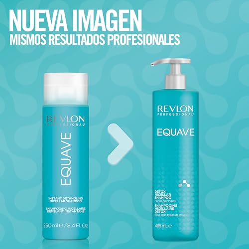 Miniatura 5 de REVLON PROFESSIONAL Equave Champú Profesional Micelar Detox, Para todo Tipo de Cabellos, Champú Hidratante para Pelo Suave, Liso, Sedoso y Brillante, Enriquecido con Keratina, 485ml