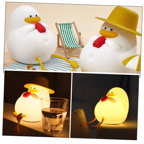 Lámpara de mesa noche pato silicona LED cálido miniatura 3