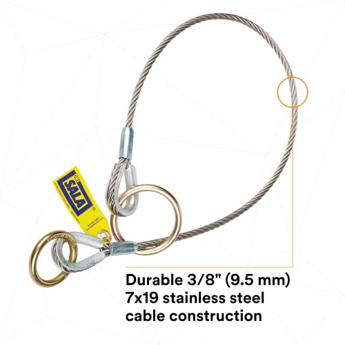 Image of 3M DBI-SALA 5900550 Anchorage Connector, 4' Cable Tie-Off Adaptor, Pass-Thru Type, Silver