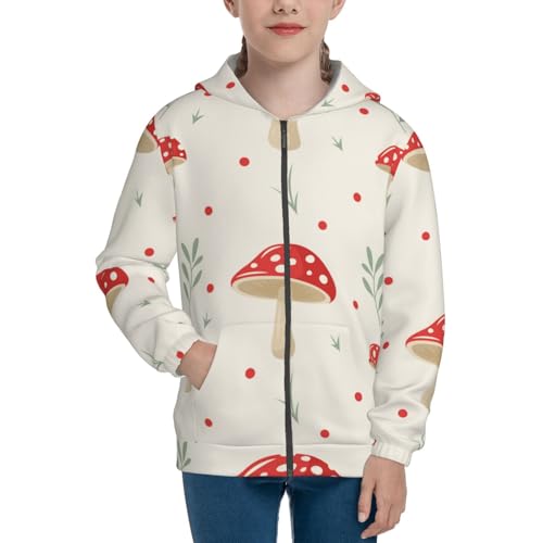 Flat Mushrooms Kid Hoodies Boys Zip Up Sweatshirts Girls Pullover with Pocket3