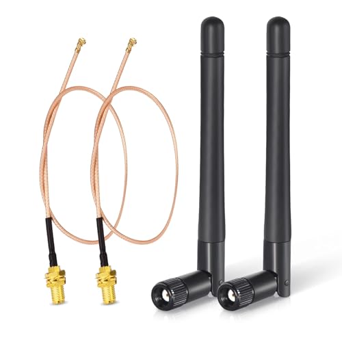 Bingfu Dwuzakresowa antena WiFi 2,4 GHz 5 GHz 5,8 GHz 3 dBi RP-SMA, kabel koncentryczny 0,3 cm 0,3 mm do ESP32-CAM Karta sieciowa Intel PCIE Router WiFi Kamera IP Bezpieczeństwo Adapter USB
