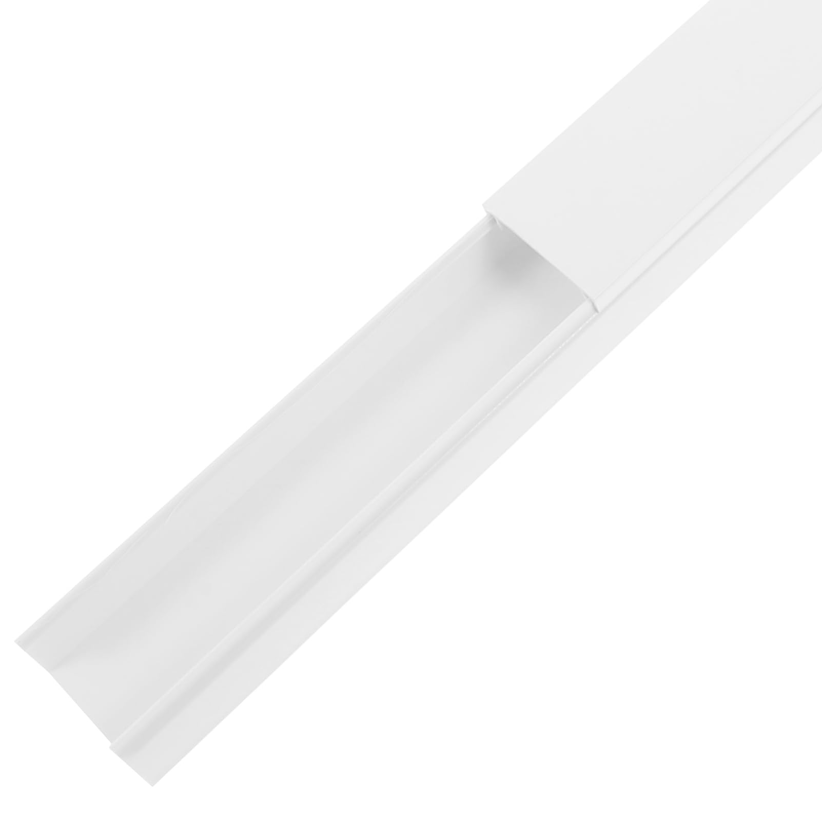 Canaletta per Cavi Bianca 40x3x1, 5 Cm in Pvc, Set 1 | Connettori Dritti e Gomiti Inclusi, Nastro Adesivo Doppio Lato, per Casa e Ufficio