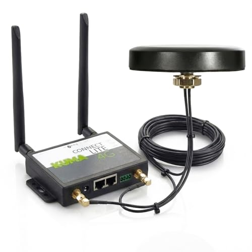 KUMA CONNECT PRO Unlocked 4G Router with SIM Slot (150Mbps Kit) | High-Gain MiMo Outdoor Antenna for Caravan, Motorhome, Boat WiFi | Connect 32 Devices | UK/EU Mobile Internet Hotspot - 12V & 240V