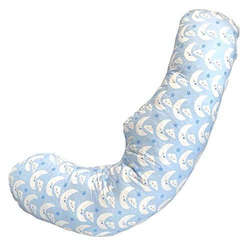 TIENDA EURASIA - Almohada para Embarazada con Forma de J, Almohada de Descanso, Funda de 100%...