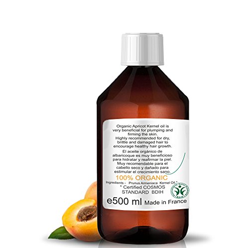 Bio Aprikosenkernöl Kaltgepresst | Gesichts, Körper & Haarpflege Öl | Feuchtigkeitsspendend & Verjüngend | Natürliches Anti-Aging | Hautstraffend, 500 ml