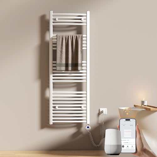 EMKE WiFi Badheizkörper Elektrisch 1400x500 mm - Gebogen...