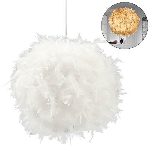 Fulllove - Lámpara de techo con muelle blanco y portalámparas E27 para salón o dormitorio