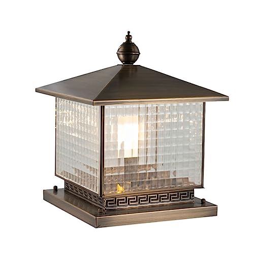 WADRBSW Luz de poste impermeable al aire libre moderna lámpara de pilar de entrada de patio paisaje patio columna faros Villa puerta jardín patio camino calle linterna (color: A, tamaño: 40 x 42 cm