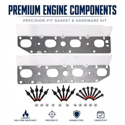5.7 HEMI Exhaust Manifold Gasket Bolt Stud Nut Set Fit For 09-23 Jeep Ram by Ozark Gaskon - Used condition - Image 3