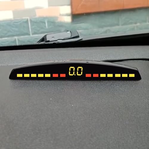 Rilevatore di retromarcia per auto, con 4 sensori, sensore di parcheggio, radar universale (rosso)