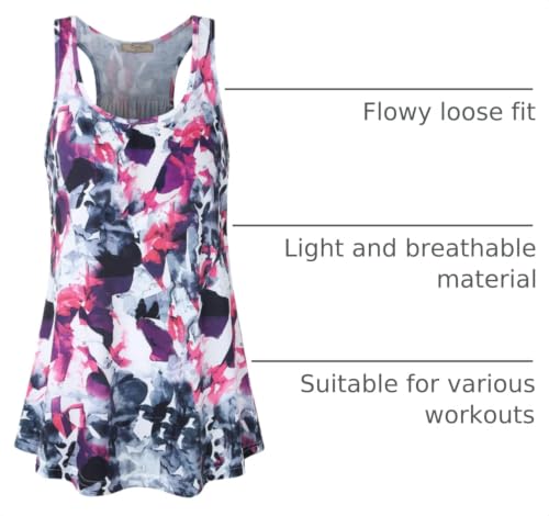 Image of Cestyle Womens Sleeveless Scoop Neck Flowy Loose Fit Workout Shirts Racerback Long Tank Tops