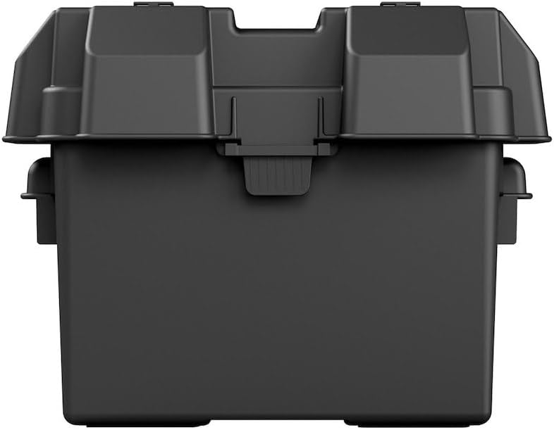 Battery Box Snap-Top Rugged Design Black Reinforced Plastic Fully Ventilated 10-1/2 Inch Length x 7.2 Inch Width x 9.6 Inch Height Internal Dimension