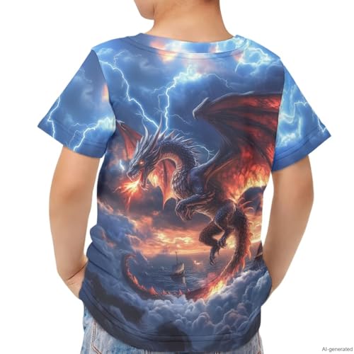 Image of WELLFLYHOM Kids Tshirts Girls Boys Short Sleeve Crewneck Tees Shirts Casual Sport Pullover Tops Size 3-16 Years