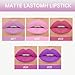 evpct 5Pcs Lavender Baby Pink Rose red Violet Plum purple Matte Liquid Lipstick Lip Stain Sets for Women Matte+Lipstick Long Lasting 24 hr Hours Magic Lipstick 24 Hours original Waterproof Set01