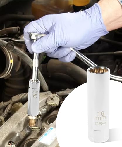 UBOG 14mm & 16mm Magnetic Spark Plug Socket - 3/8' Drive 12-Point Spark Plug Removal Tool for Car