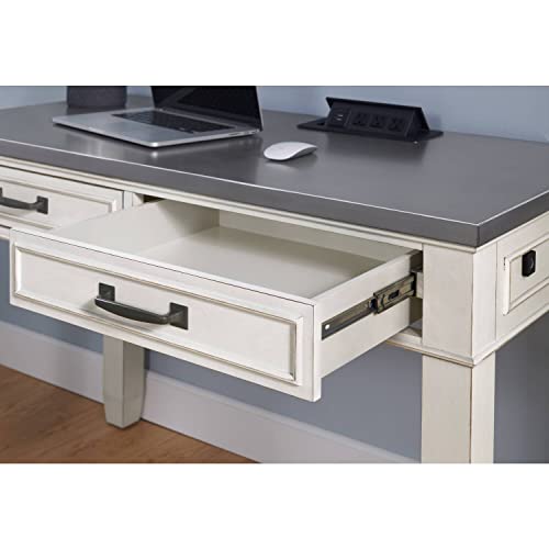 Martin Svensson Home Del Mar White And Grey 48" Fingerprint Lock Desk #TOP6