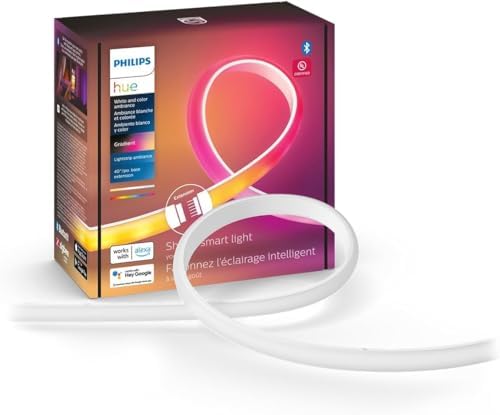 Philips Hue Gradient Ambiance Light Strip 3-Foot Extension, Requires Base Kit, Flowing Multicolor Effect, Works with Amazon Alexa, Apple HomeKit and Google Assistant, Bluetooth Compatible