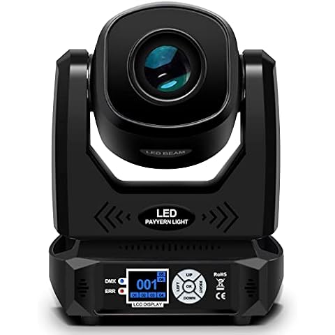 SHEHDS Moving Head Lights LED 100W Beam Effect 16 Degree 7 Dynamic & 6 Static Gobos 8 Colors Spotlights 6-Facet Prism DMX512 with RDM and Linear Focus Dj Stage Lights for Chrismas Wedding Party Dance Cover