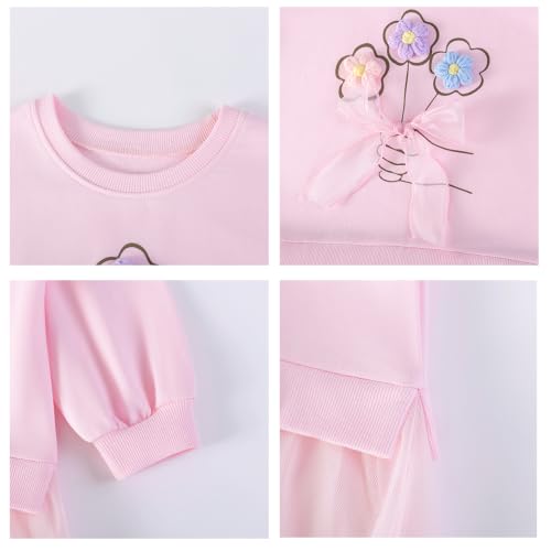Image of Girls Cotton Long Sleeve Casual Cartoon Appliques Striped Jersey Dresses