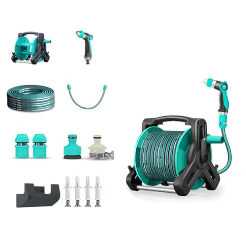 ガーデンホースセット 耐圧 耐熱 耐寒 高耐久 巻き取りやすい ねじれに強い 使い 持ち運びやすい 高圧洗浄 散水ホースリール 家庭菜園 掃除 庭 コンパクト ガーデニング 洗車 園芸 10m 15m 20m 25m 30m 40m (リール+40mホース