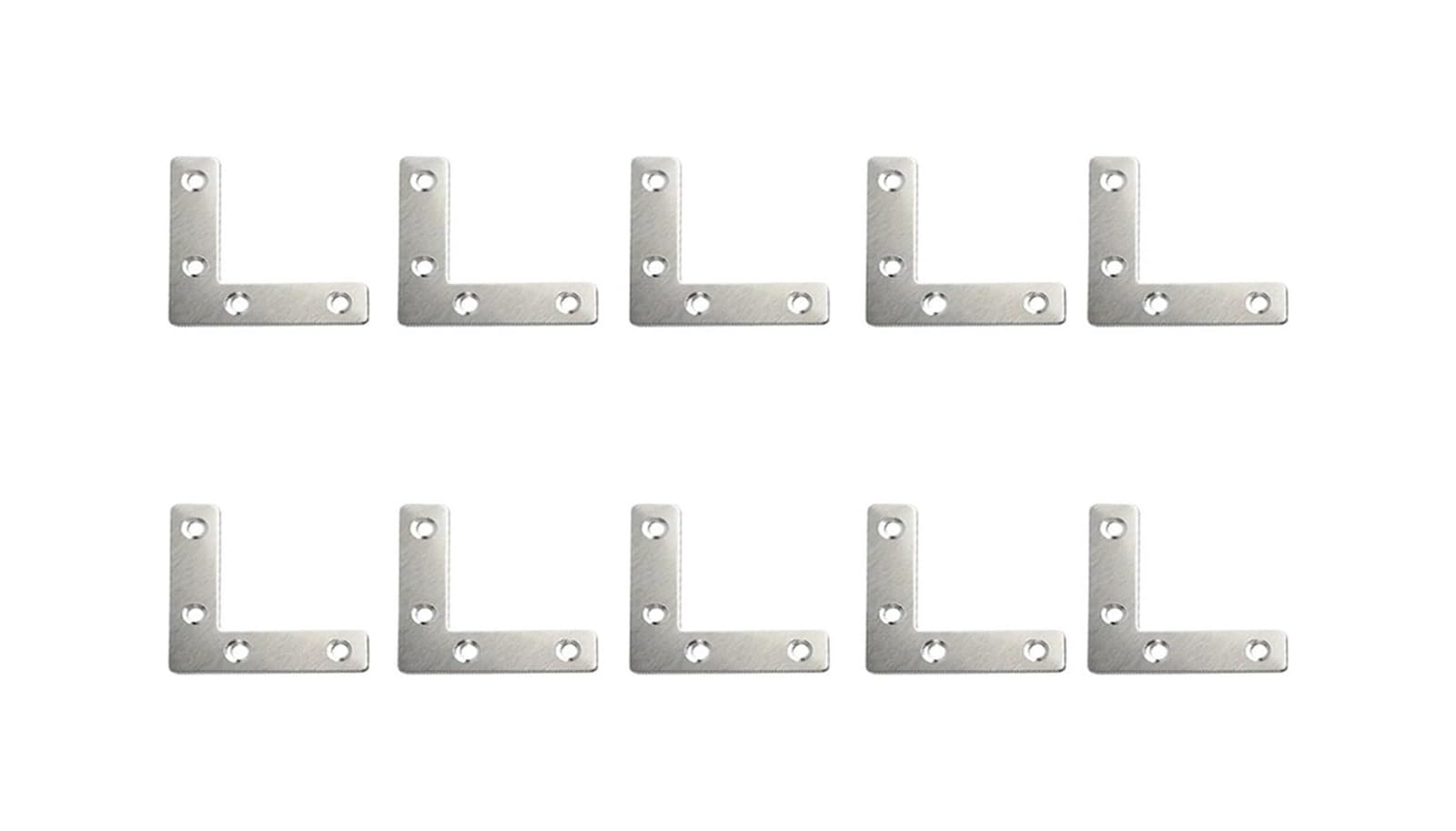 Opeximatun L-Silver-10Pcs Angle Brackets, L Brackets 10Pcs Triangular Flat Fixed Corner Code(L-Silver-10Pcs)
