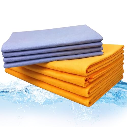 DGMI Miracle Shammy absorbente, paño de limpieza multiusos, paño de limpieza ultra absorbente, reutilizable (60 x 50 cm + 38 x 38 cm) para la limpieza de suelos y el hogar