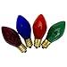 Northlight Pack of 4 Multi-Colored C7 Transparent Christmas Replacement Bulbs